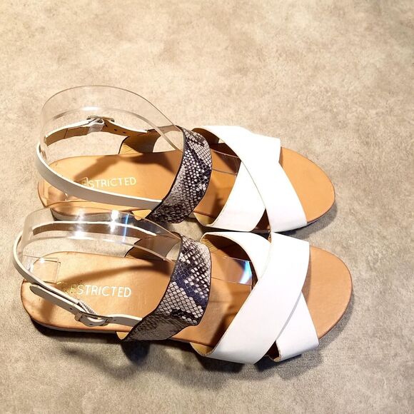 Restricted Womens   Size 9 White  Open Toe Slingback Sandals - Picture 6 of 10